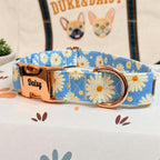 Designed Blue Daisy Floral Dog Vest Set