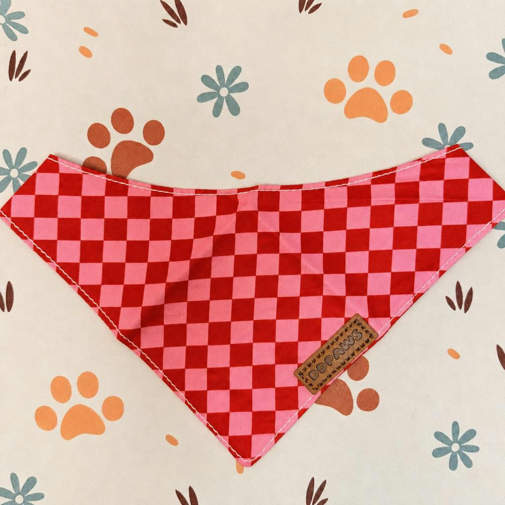 Designed Red Caro Dog Vest Set