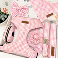 Designed Pink Caro Dog Vest Set