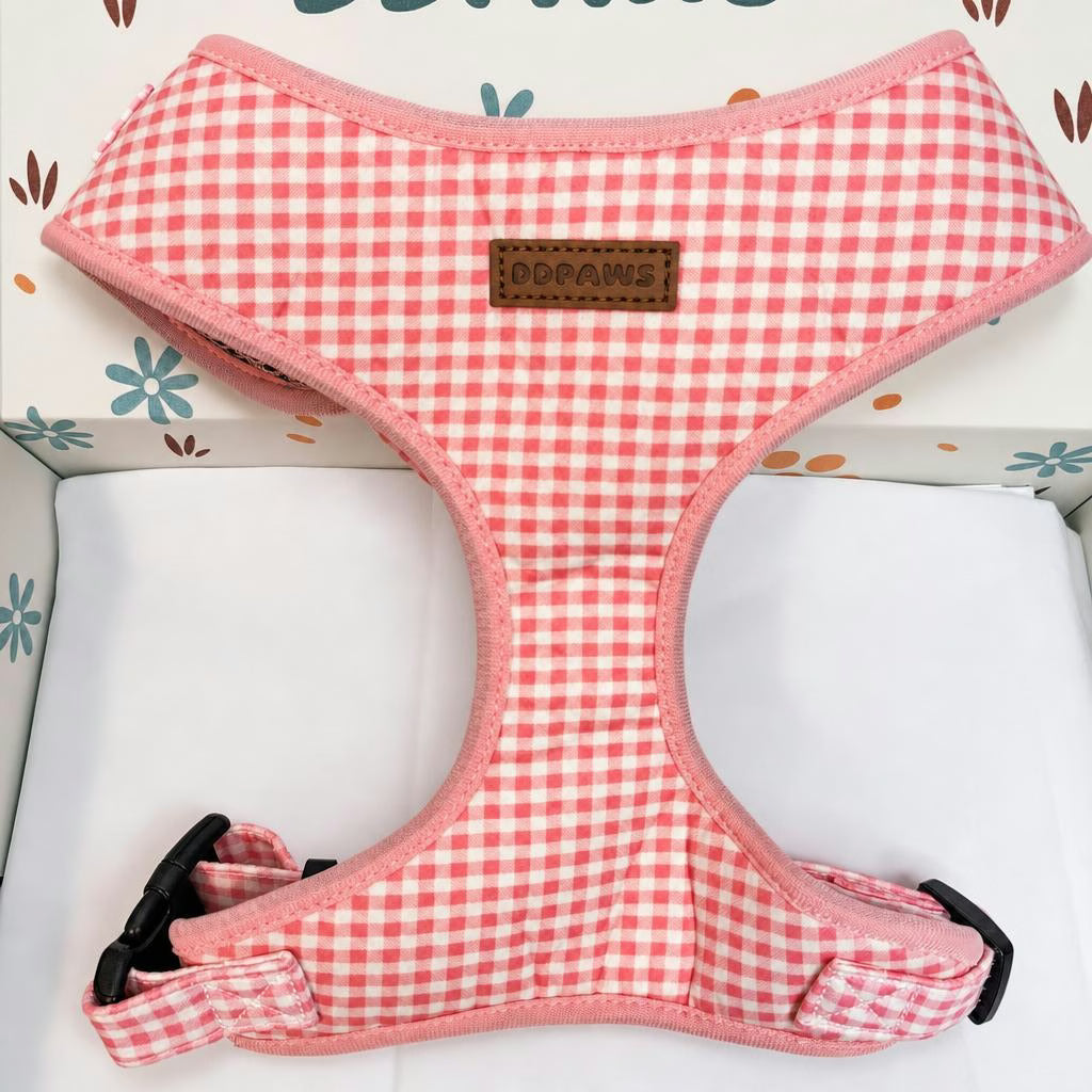 Designed Pink Caro Dog Vest Set