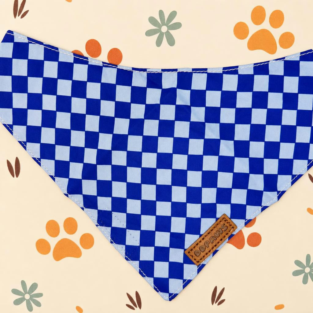 Designed Blue Caro Dog Vest Set