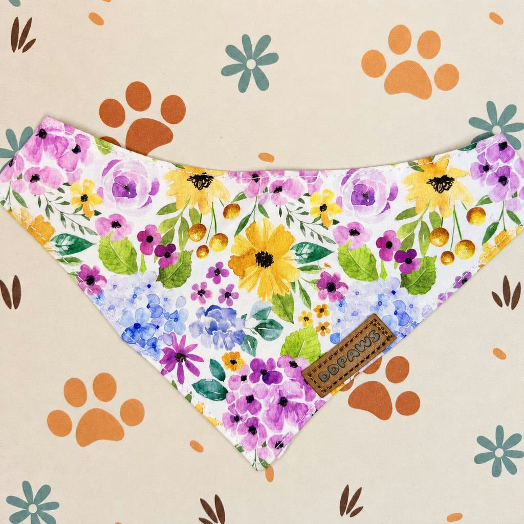 Designed Lavender Meadow Floral Dog Vest Set