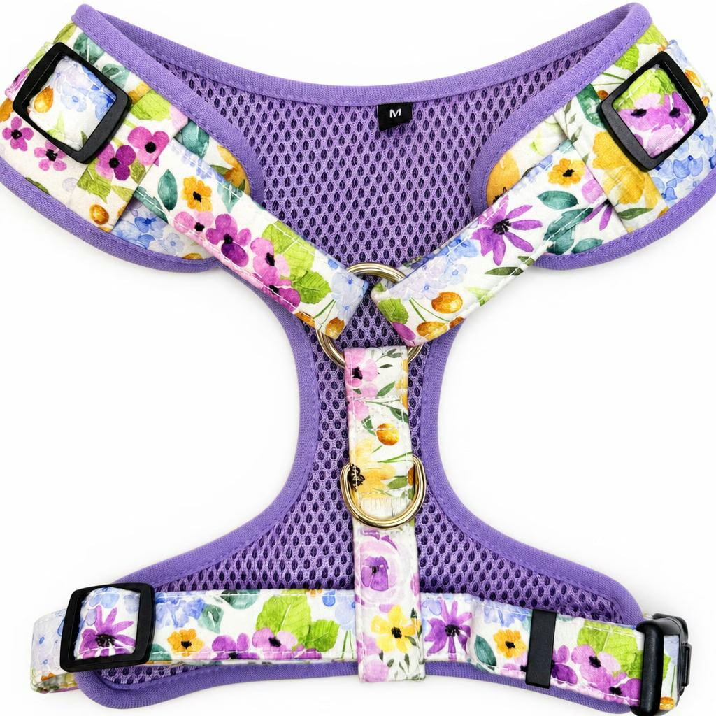 Designed Lavender Meadow Floral Dog Vest Set