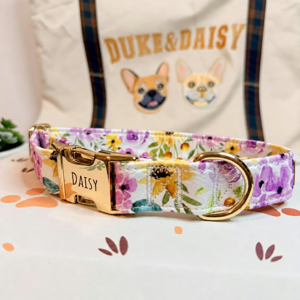 Designed Lavender Meadow Floral Dog Vest Set