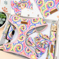 Designed Rainbow Twirl Floral Dog Vest Set