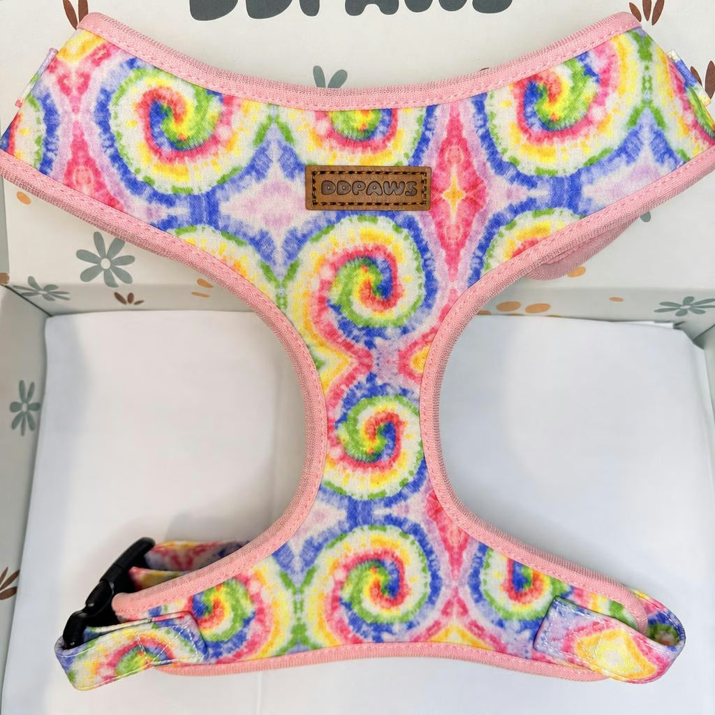 Designed Rainbow Twirl Floral Dog Vest Set