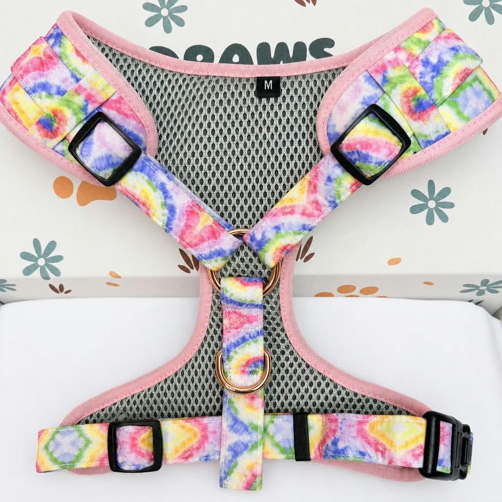 Designed Rainbow Twirl Floral Dog Vest Set