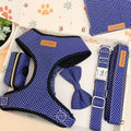 Designed Navy Polka Dot Dog Vest Set