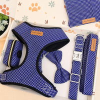 Designed Navy Polka Dot Dog Vest Set