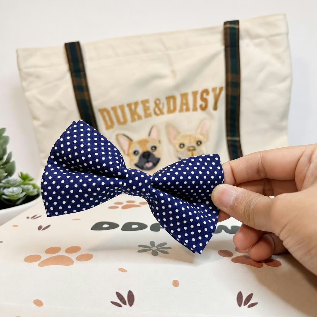 Designed Navy Polka Dot Dog Vest Set