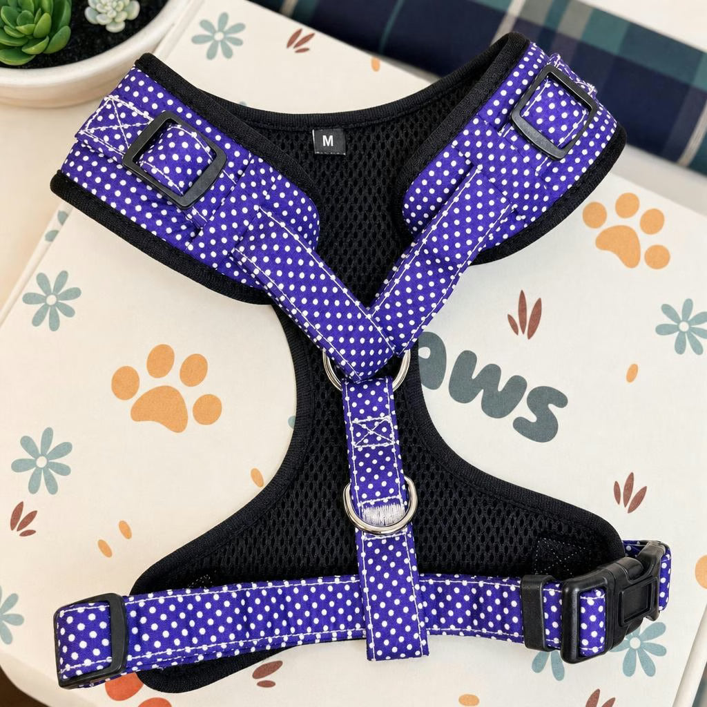 Designed Navy Polka Dot Dog Vest Set