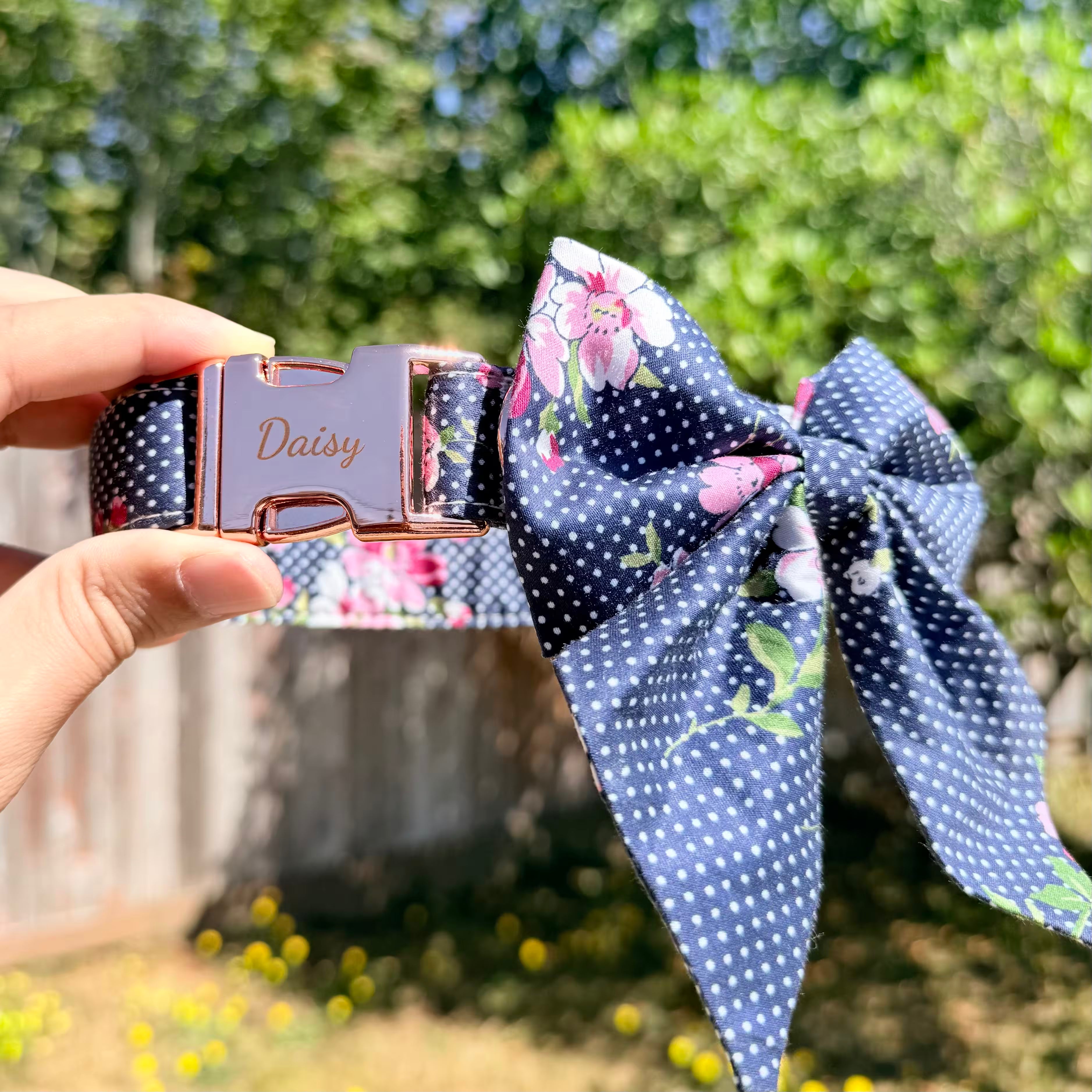 Designed Navy Floral Dog Vest Set