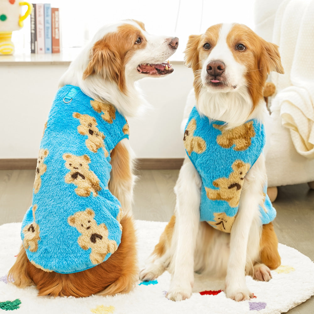 Plush Winter Dog Coat – Warm Pet Clothing for Medium & Large Dogs