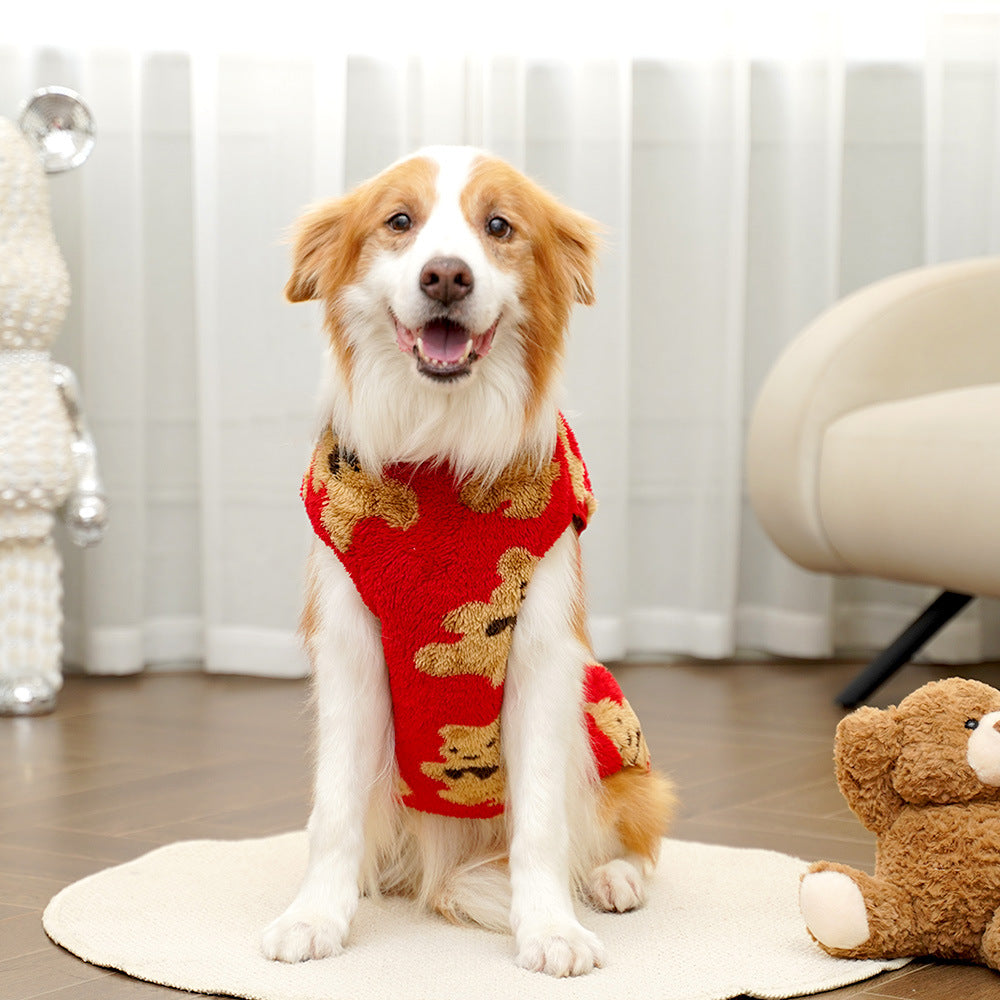Plush Winter Dog Coat – Warm Pet Clothing for Medium & Large Dogs