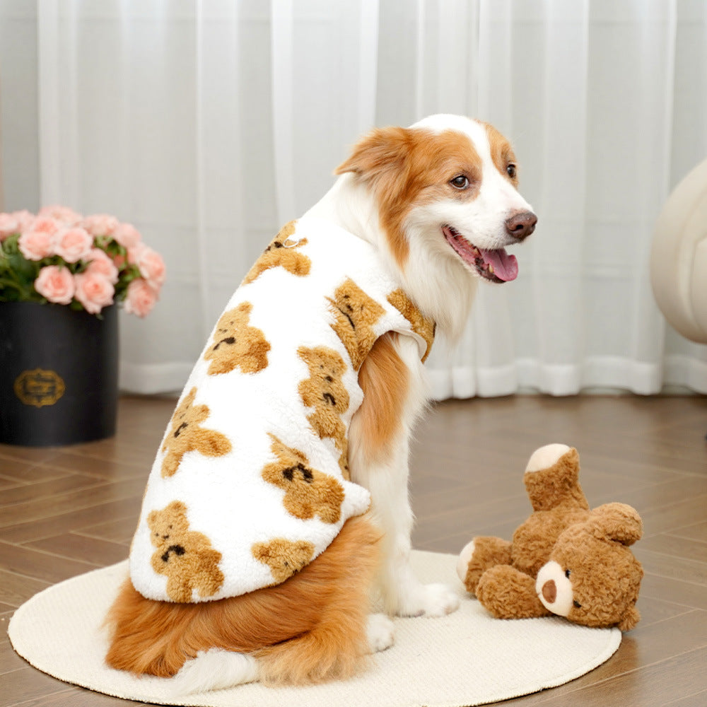 Plush Winter Dog Coat – Warm Pet Clothing for Medium & Large Dogs