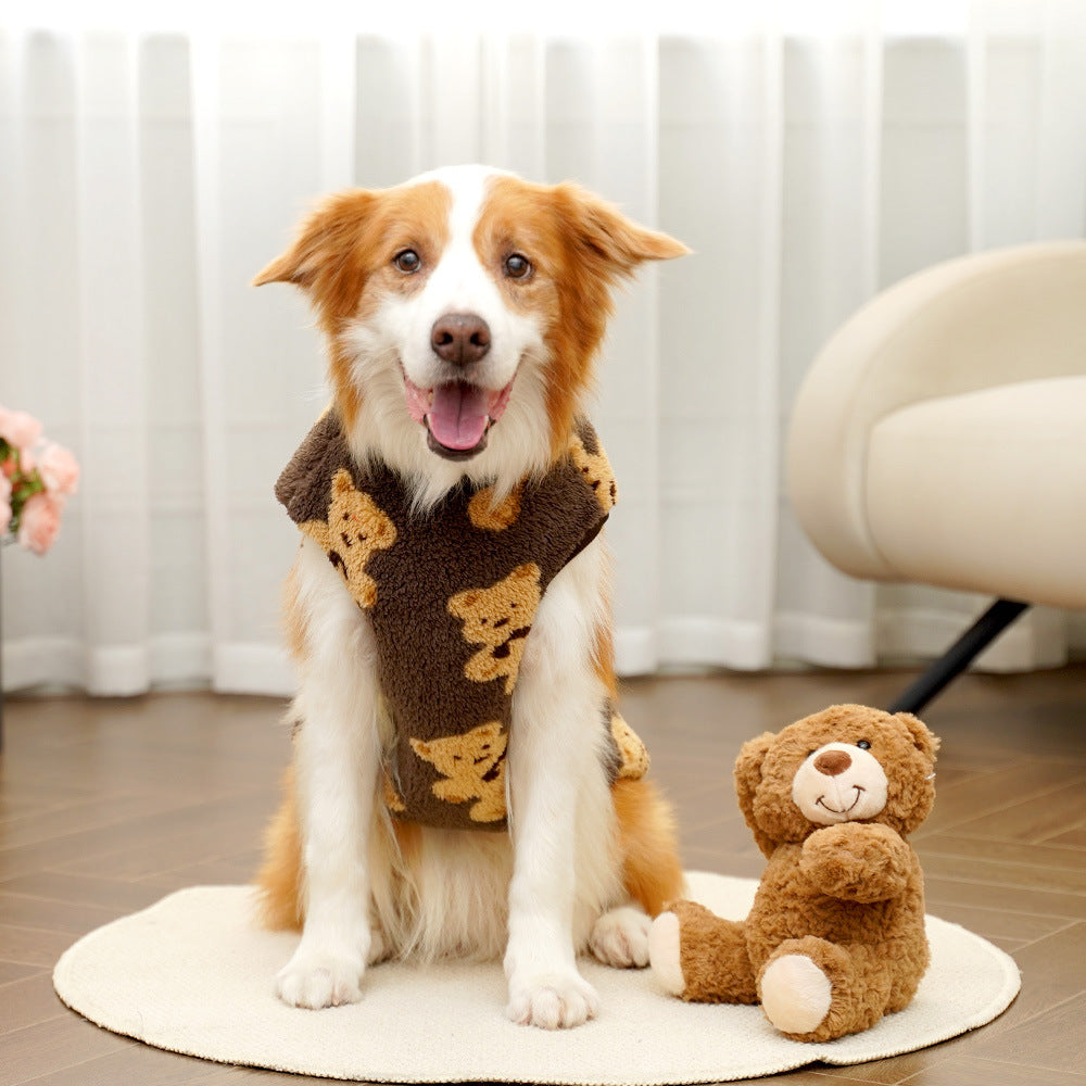 Plush Winter Dog Coat – Warm Pet Clothing for Medium & Large Dogs