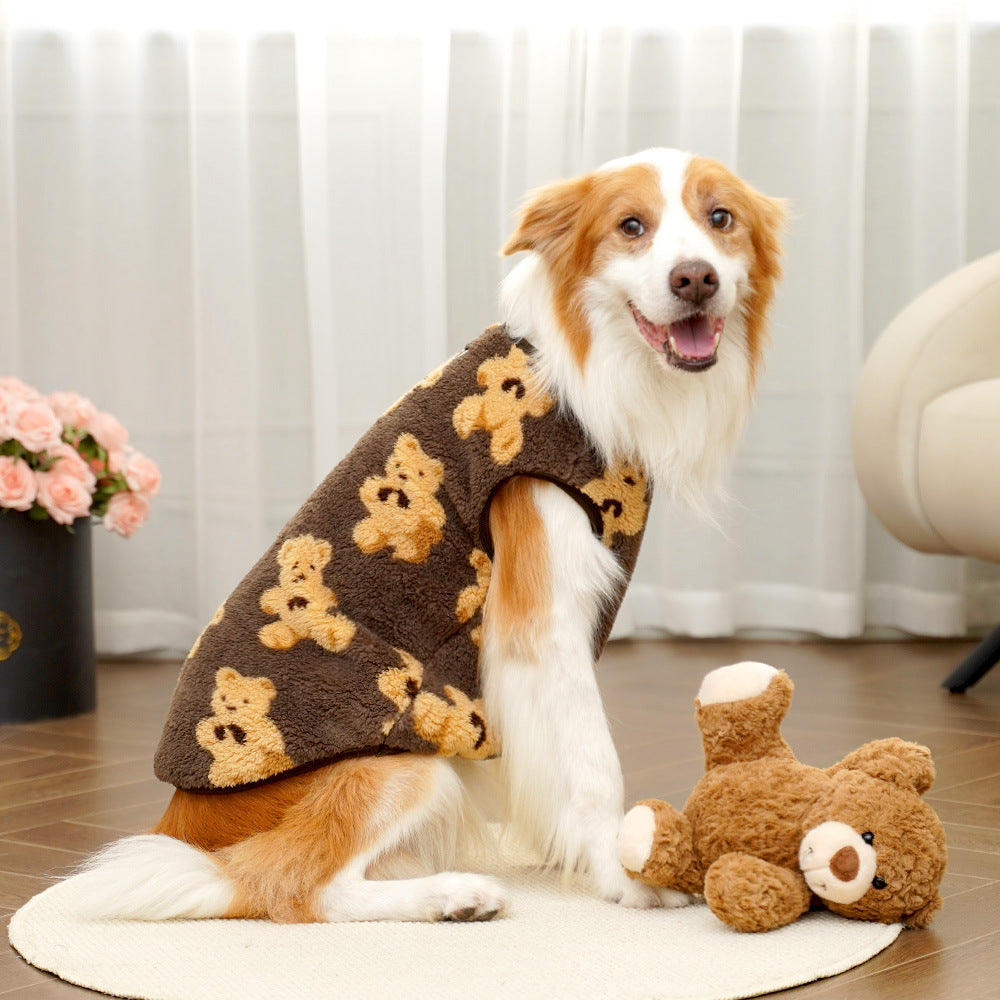 Plush Winter Dog Coat – Warm Pet Clothing for Medium & Large Dogs