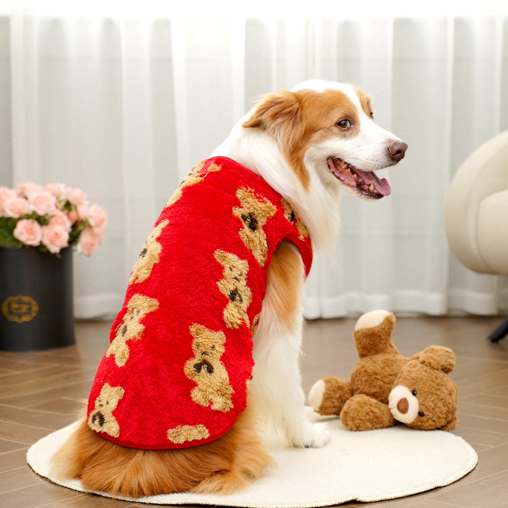 Plush Winter Dog Coat – Warm Pet Clothing for Medium & Large Dogs