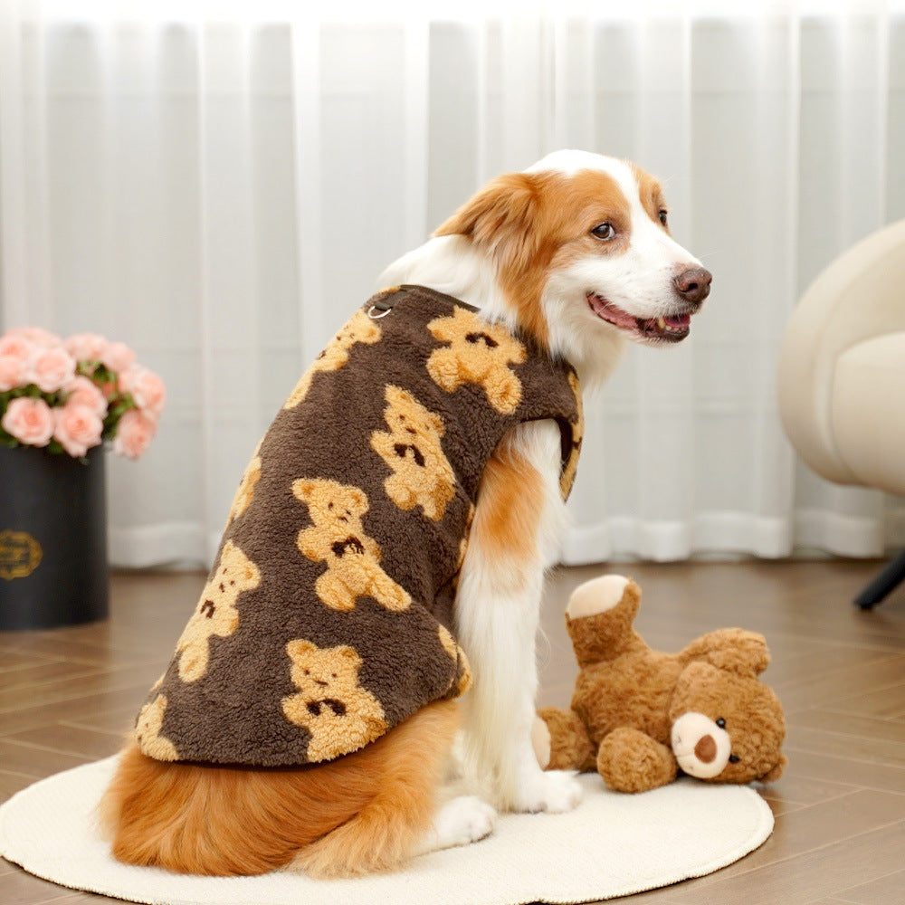 Plush Winter Dog Coat – Warm Pet Clothing for Medium & Large Dogs