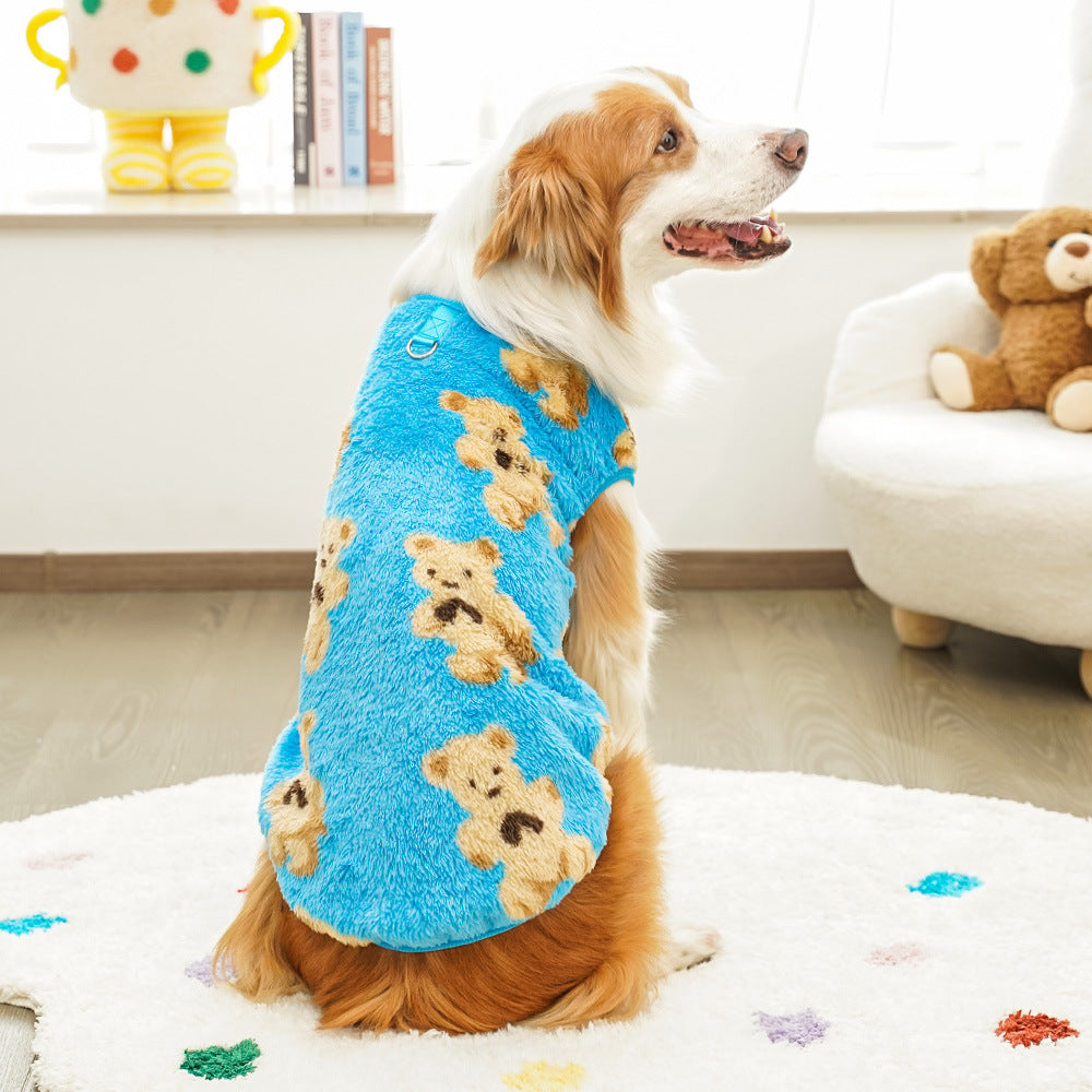 Plush Winter Dog Coat – Warm Pet Clothing for Medium & Large Dogs