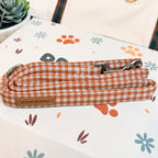 Designed Orange Gingham Dog Harness Set