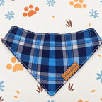 Designed Blue Plaid Dog Harness Set