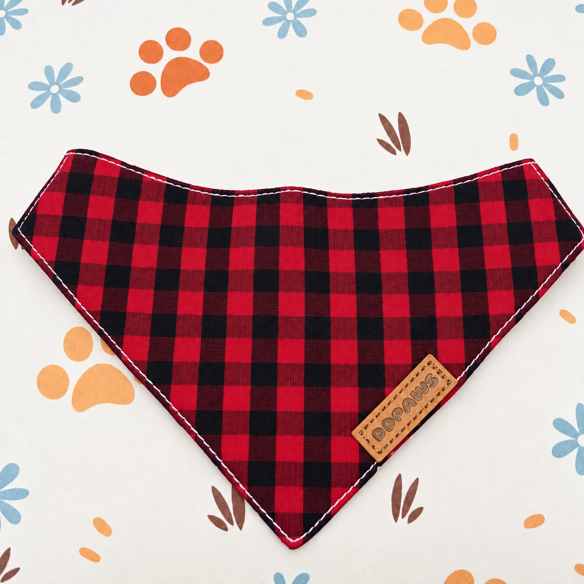 Designed Red Buffalo Plaid Dog Harness Set