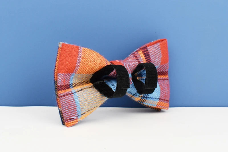 Grid Cotton Customized Designer Personalized Dog Collar, Leash & Harness Set