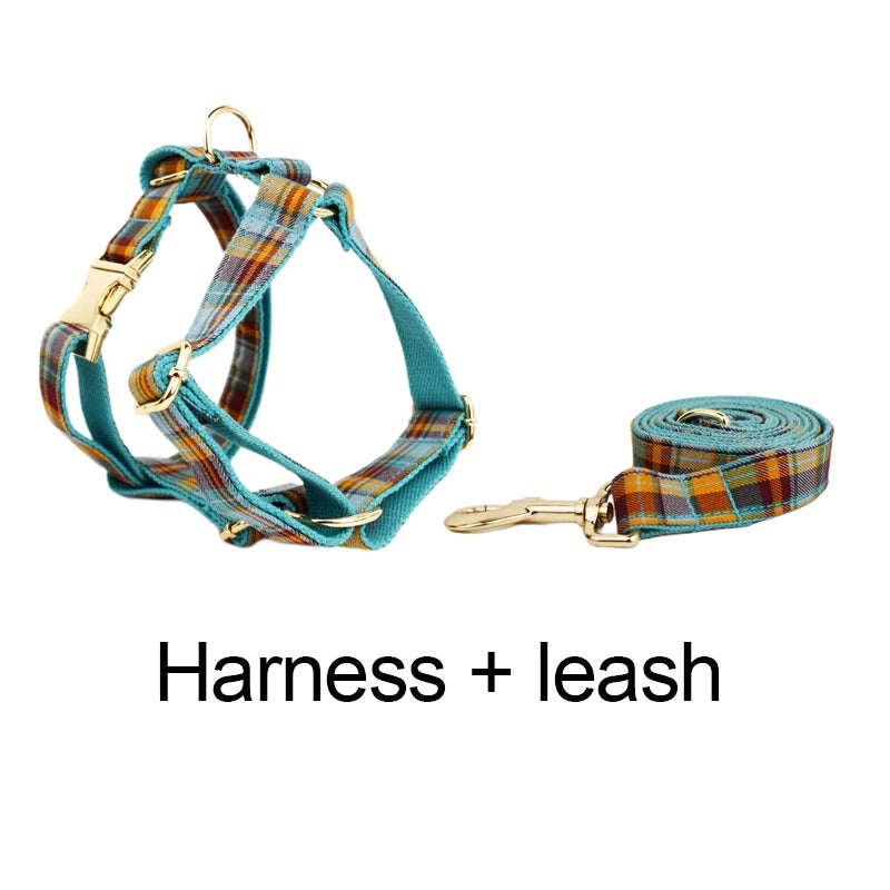 Grid Personalized Dog Collar, Leash & Harness Set