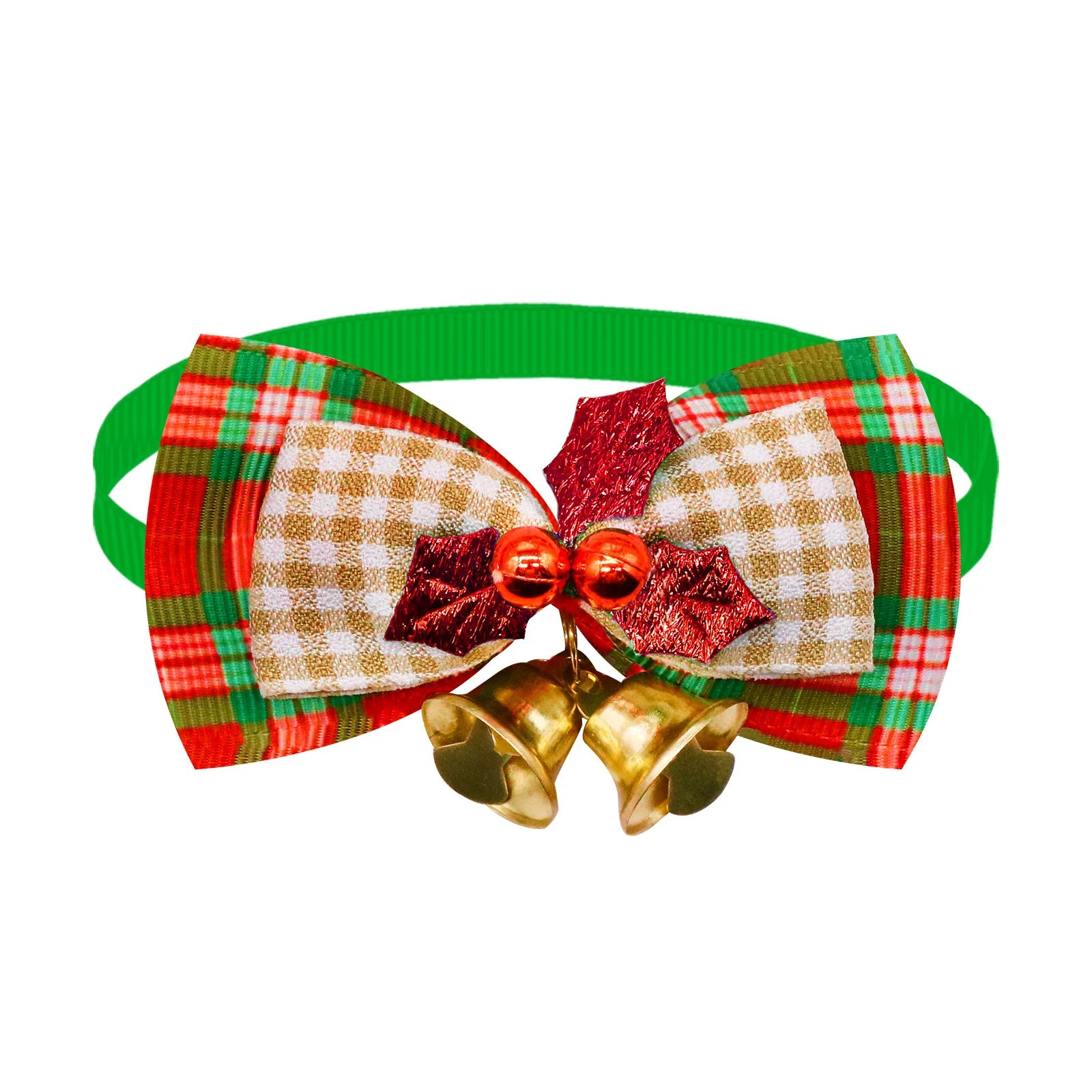 Christmas Dog Collar with Bell & Tie – Festive Adjustable Collar for Dogs & Cats