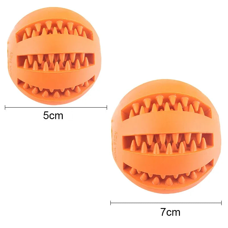 Rubber Dog Ball Toy – Interactive Chew & Food Dispensing Ball for Small Dogs