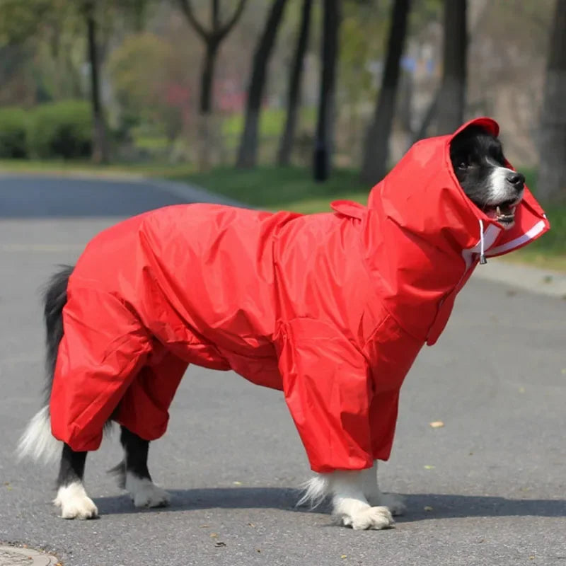 Waterproof Dog Raincoat – PU Hooded Rain Jumpsuit for Small to Large Dogs