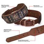 Real Leather Dog Collar & Leash Set – Durable Padded Luxury Design for Medium & Large Dogs