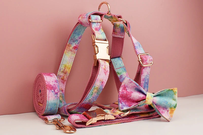 Personalized Dog Collar, Leash & Harness Set