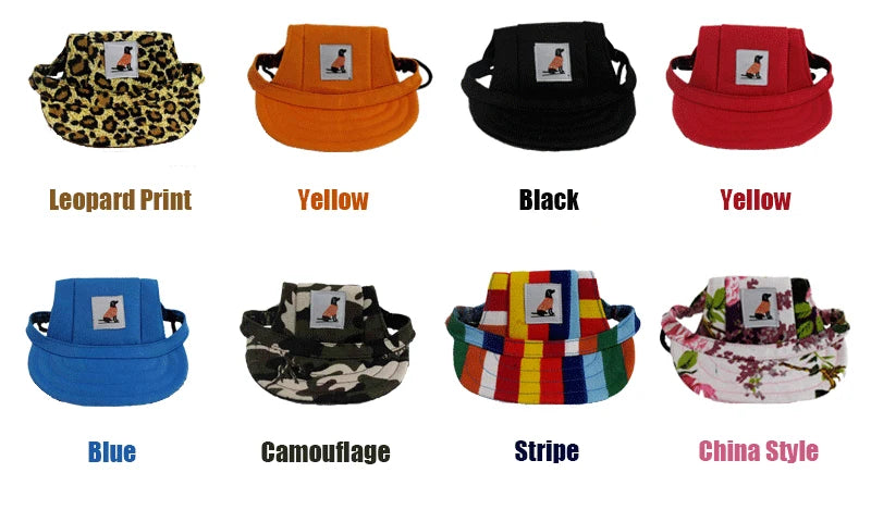 Dog Sun Hat – Adjustable Canvas Baseball Cap for Small & Medium Dogs