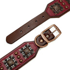 Real Leather Dog Collar & Leash Set – Durable Padded Luxury Design for Medium & Large Dogs