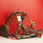 Christmas Personalized Dog Collar, Leash & Harness Set