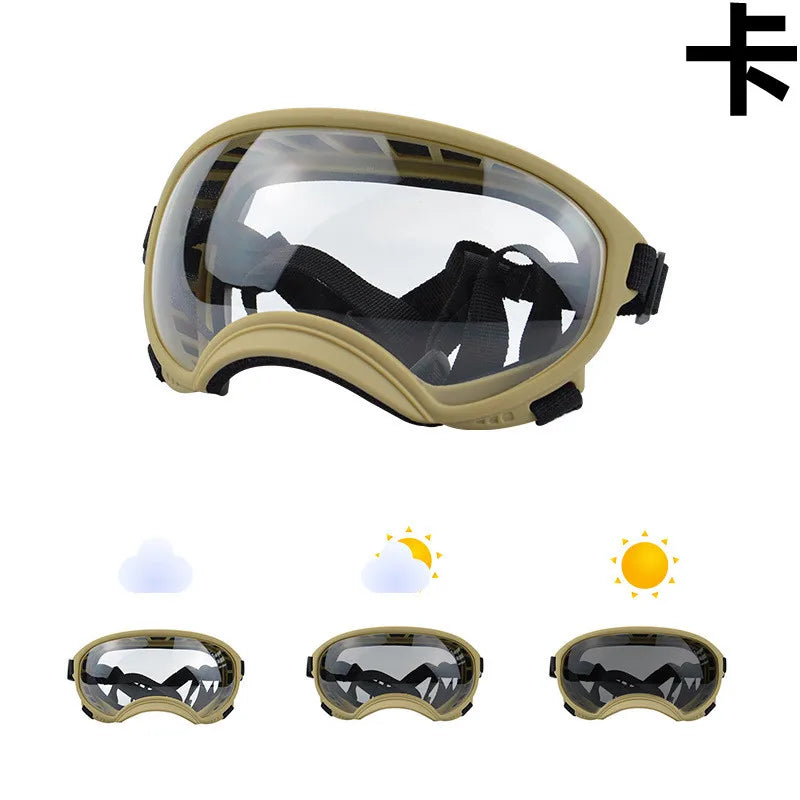 Color-Changing Dog Sunglasses – UV-Resistant Goggles for Outdoor Protection