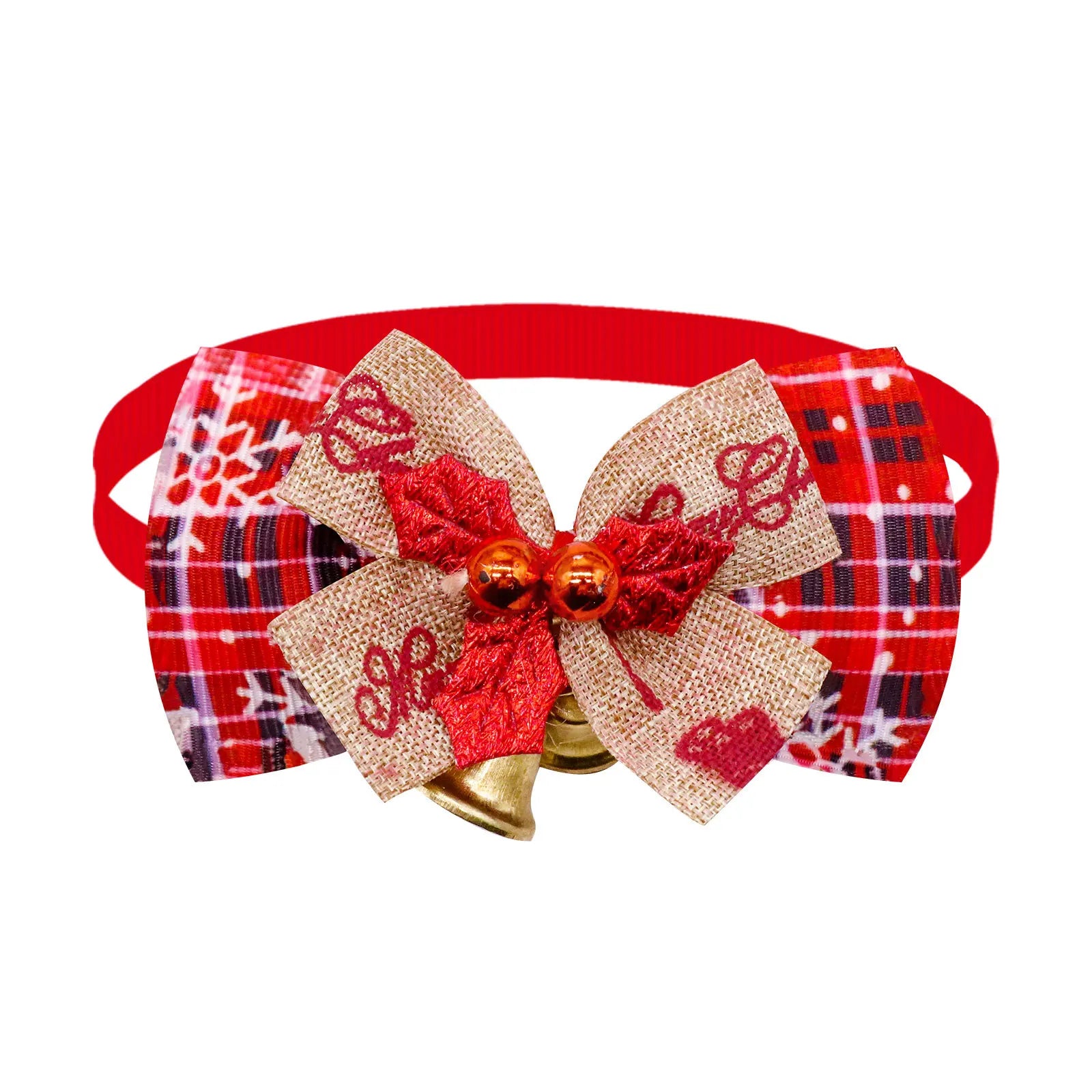 Christmas Dog Collar with Bell & Tie – Festive Adjustable Collar for Dogs & Cats