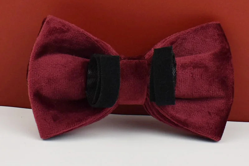 Red Wine Velvet Personalized Dog Collar, Leash & Harness Set