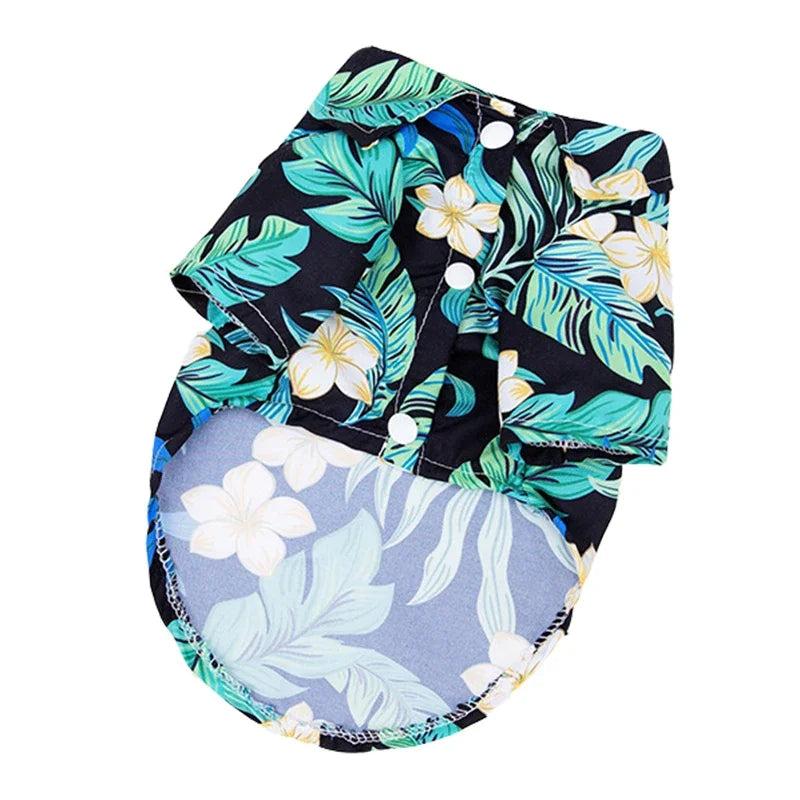 Hawaiian Beach Dog T-Shirt – Lightweight Summer Outfit for Small Dogs & Cats