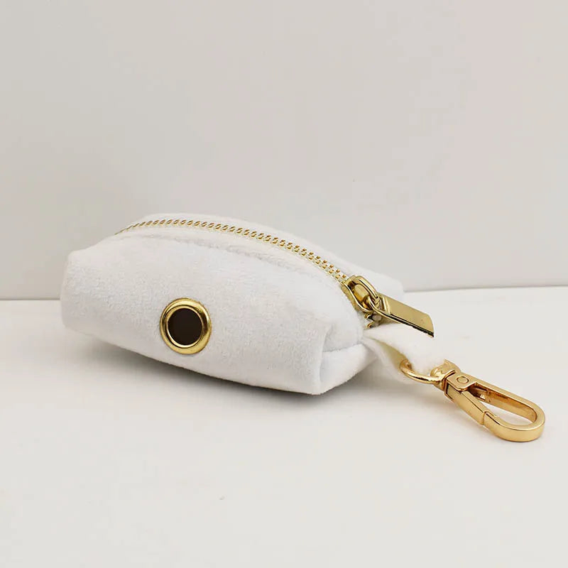 White Velvet Personalized Dog Collar, Leash & Harness Set