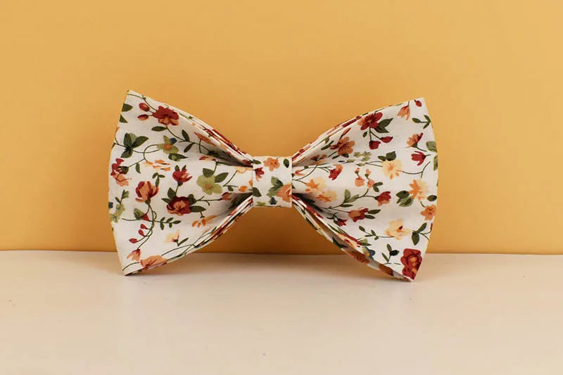 Luxury Flower Soft Cotton Personalized Dog Collar, Leash & Harness Set