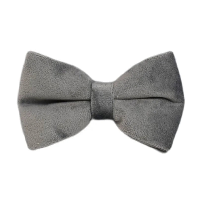 Dark Grey Velvet Personalized Dog Collar, Leash & Harness Set