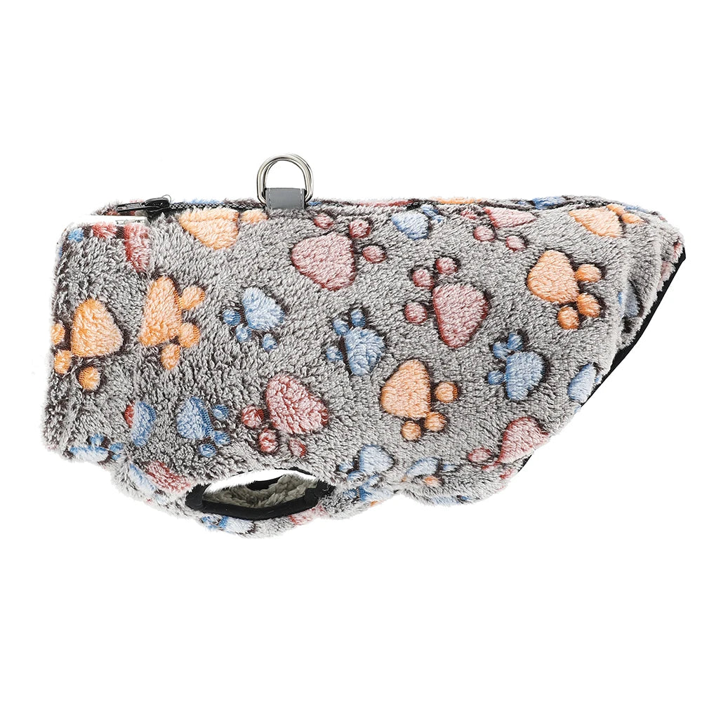 Fleece Winter Dog Jacket – Warm Adjustable Vest with D-Ring for Small Dogs