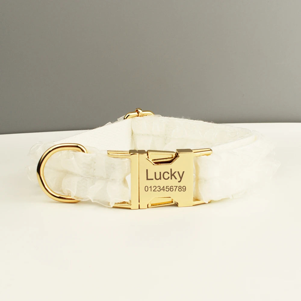 Wedding Personalized Dog Collar, Leash & Harness Set