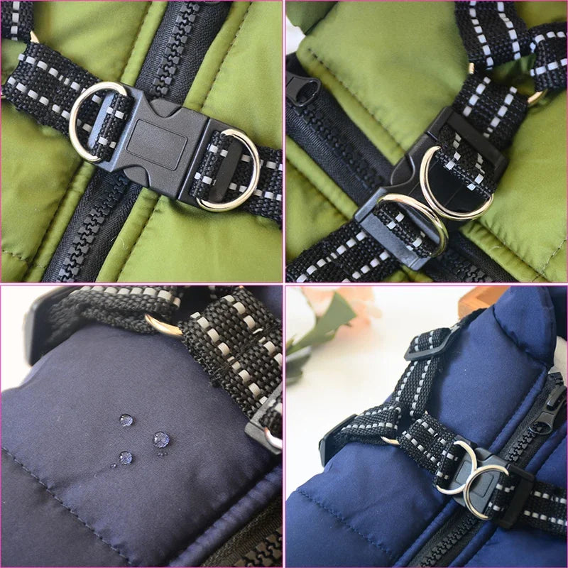 Waterproof Dog Jacket with Built-in Harness – Warm Winter Coat for Small to Large Breeds