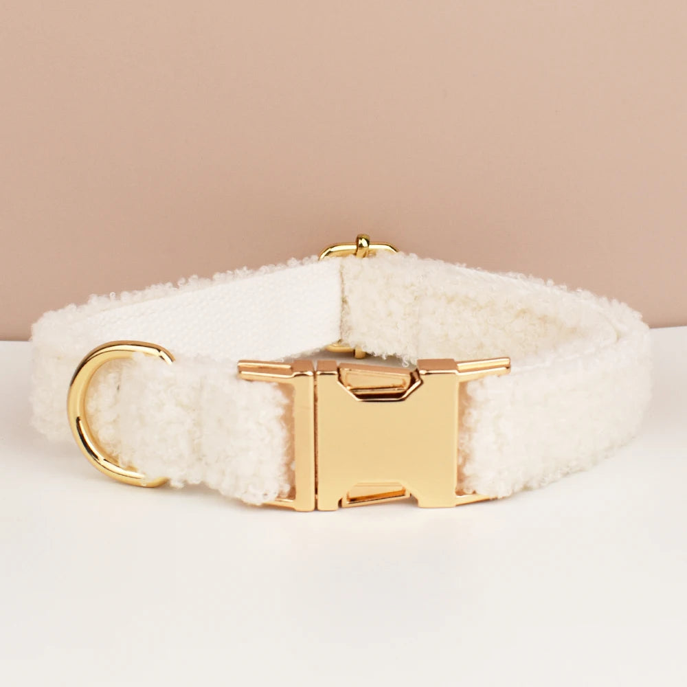 Wedding Handmade Knitted Personalized Dog Collar, Leash & Harness Set