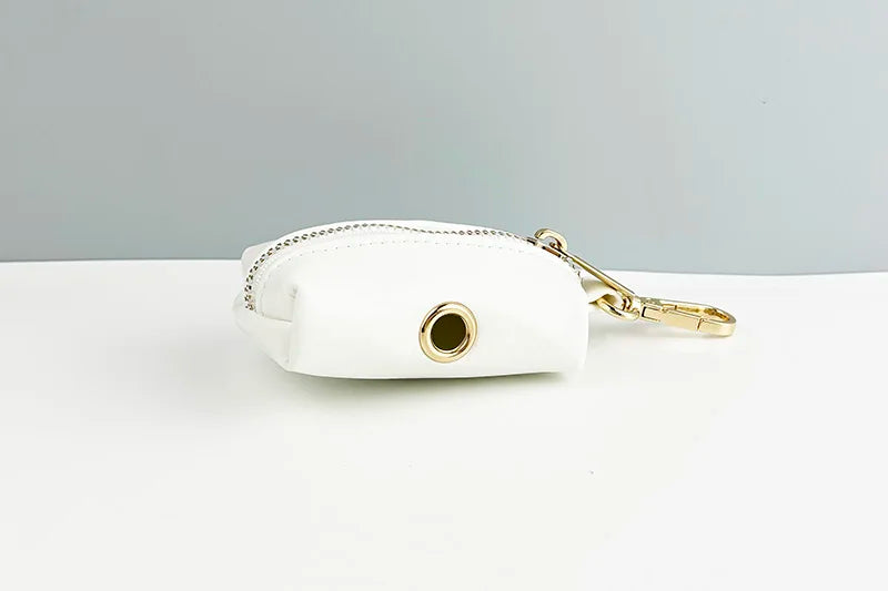 White Leather Personalized Dog Collar, Leash & Harness Set