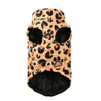 Leopard Print Winter Dog Jacket – Warm, Windproof & Stylish with D-Ring Design